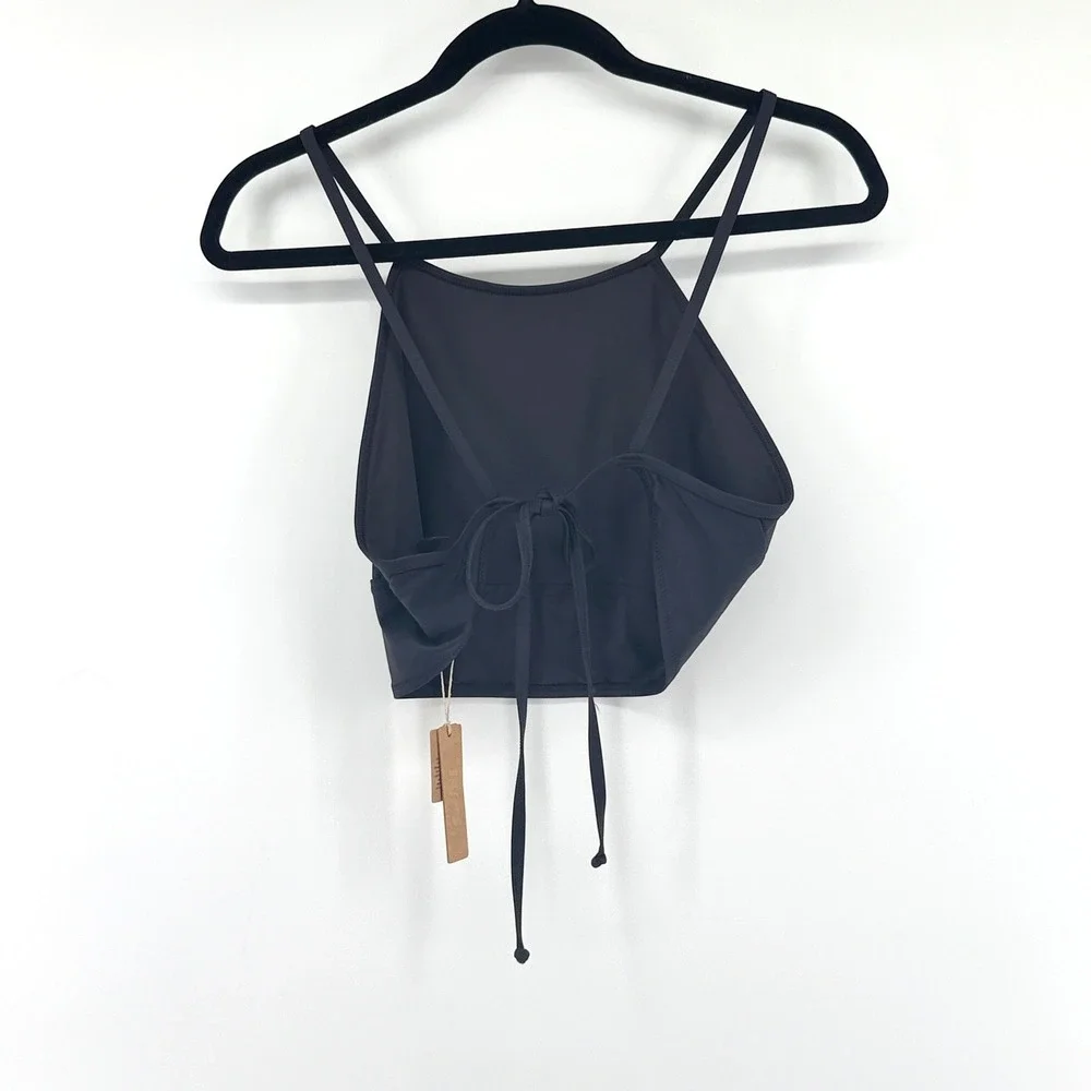 Skims Swim Top High Neck Recycled Onyx 2X Black Women Bikini Tankini Summer